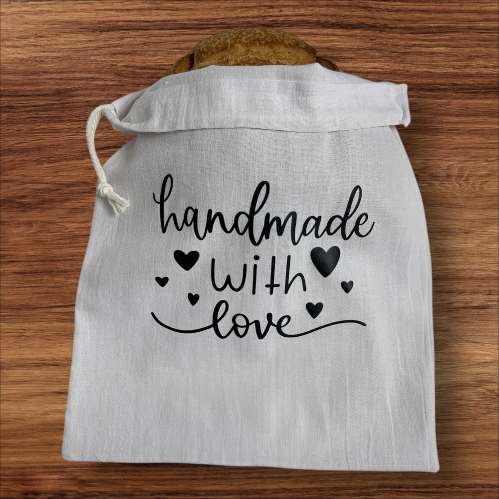 Farmhouse Country Style Cotton Linen Organic Sourdough Bread Bag, Bread Keeper